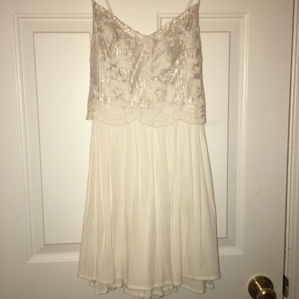 Hollister Lace Sequined Babydoll Dress